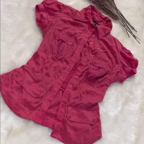 COPY - Cute Pink Bebe blouse 🎀 - Picture 2 of 5